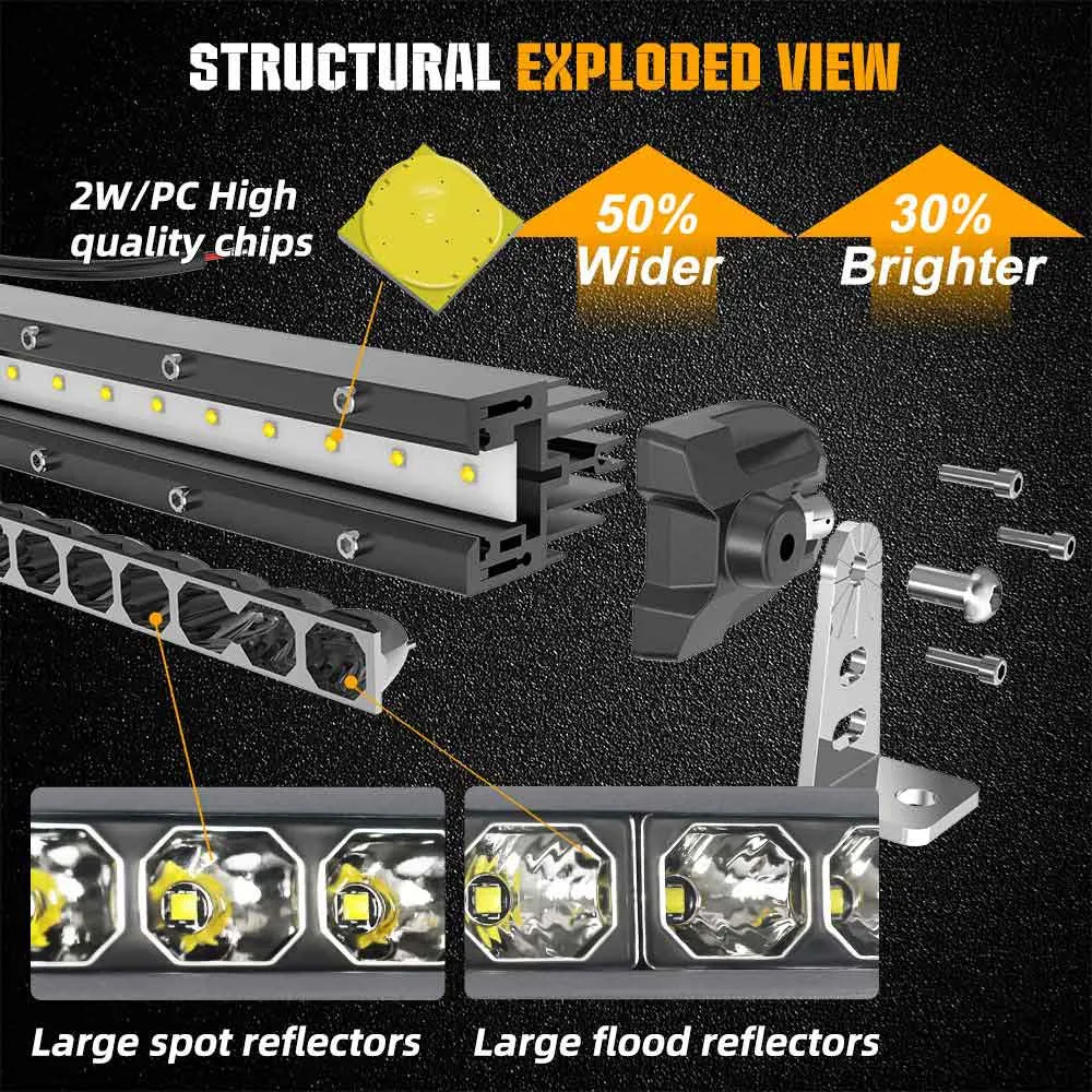 20inch Curved G10 Series 54W Slim Enkel Row Light Bar