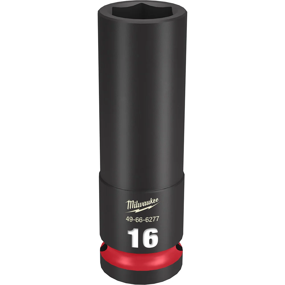 MILWAUKEE SHOCKWAVE Impact Duty 1/2" Drive 16MM Deep 6 Point Socket voor Draadstangen