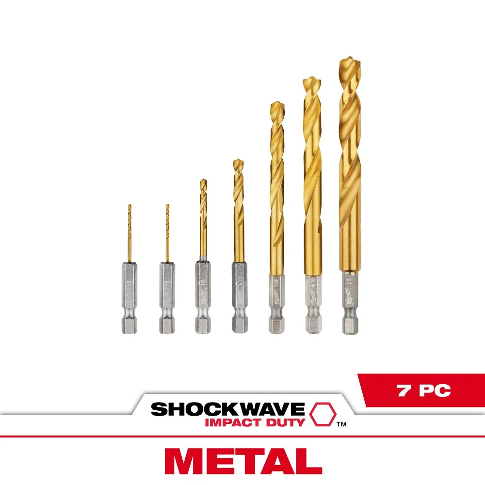 Milwaukee Tools SHOCKWAVE TIN 7PC DRILL BIT SET 48-89-4637