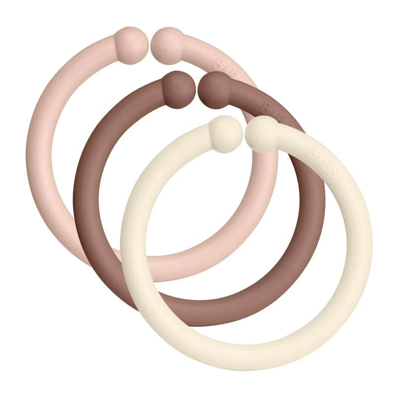 Professionele Kwaliteit BIBS Loops - Ophængsringe - 12-Pak - Blush/Woodchuck/Ivory