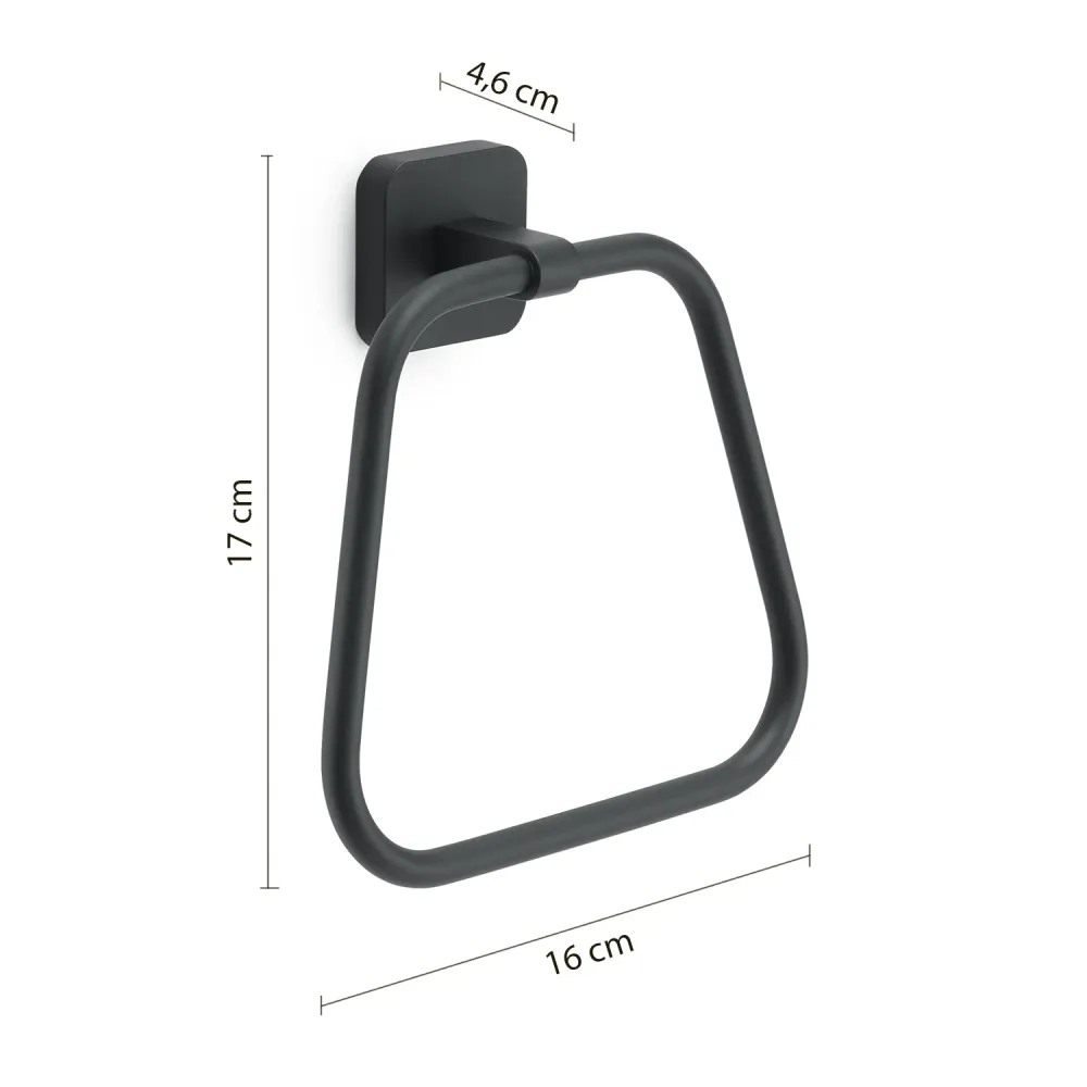 Ring napkin holder Gedy model Tonga 17x4.6xH16 - Doffe Black voor lagers en assen