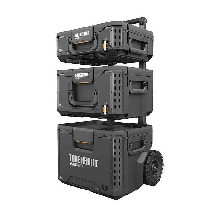 ToughBuilt StackTech Gereedschapskofferset Trolley - b x d x h: 560 x 500 x 830 mm, 3 -delig, Wielen