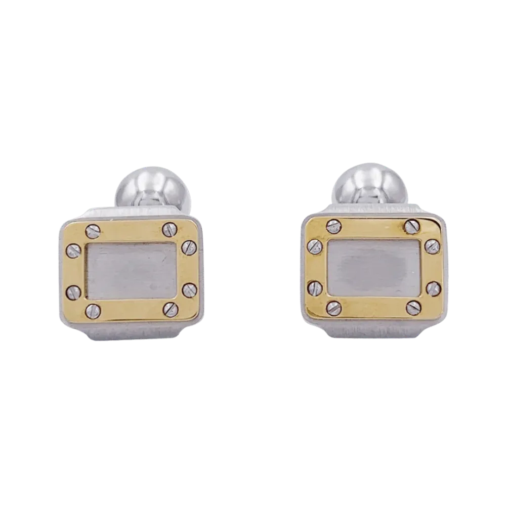 Cufflinks Cartier, "Santos Dumont", verguld and steel.
