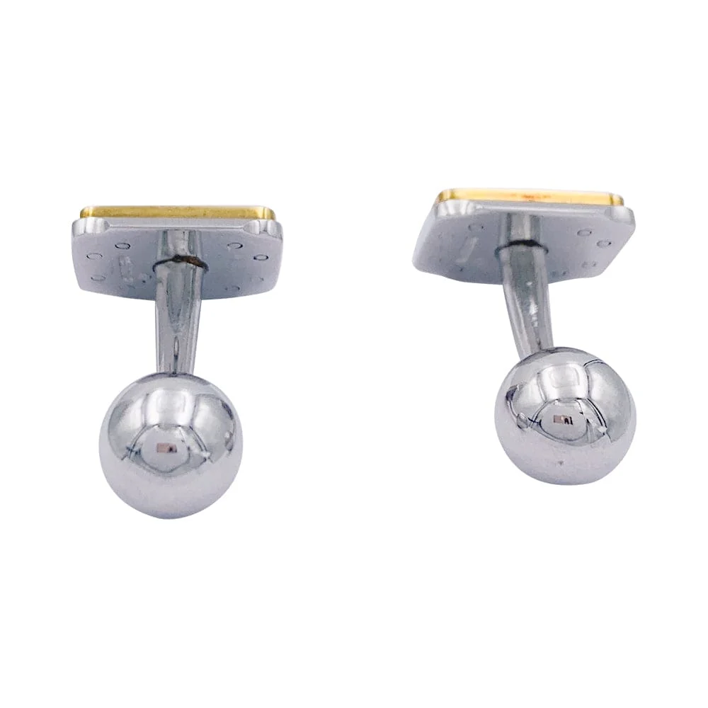 Cufflinks Cartier, "Santos Dumont", verguld and steel.