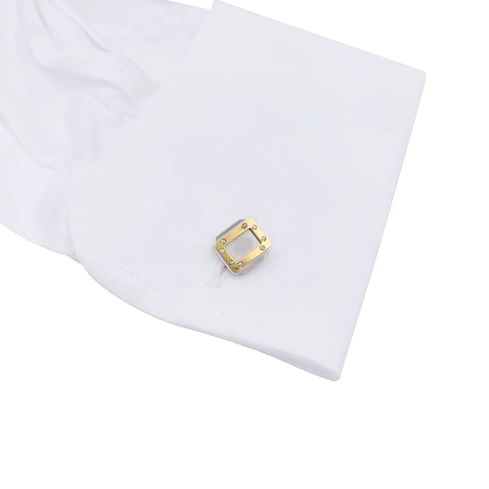 Cufflinks Cartier, "Santos Dumont", verguld and steel.