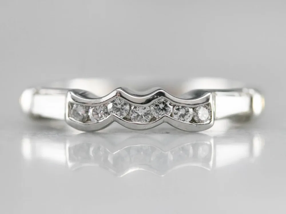Diamond Platinum and 18K Verguld Enhancer Band Set van 4 Stuks