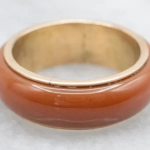 Vintage Carved Carnelian Gold Band