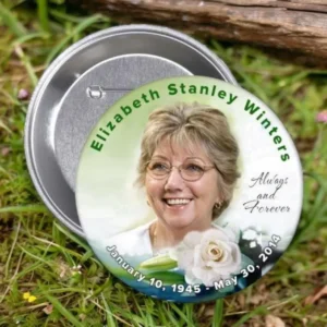 Rose Divine Memorial Button Pin (Pack 10)