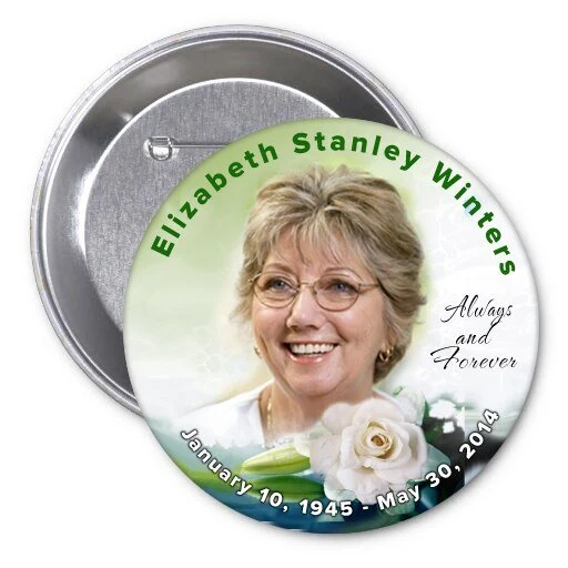 Rose Divine Memorial Button Pin (Pack 10)