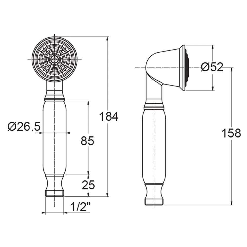 Violetta shower knob 2 and B disc moplen