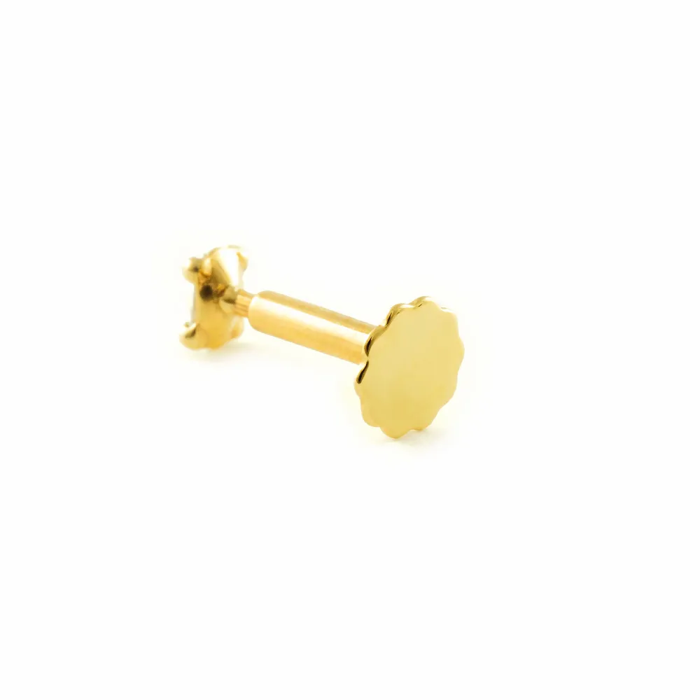 9ct Zonnegeel Gold Cartilage Oval CZ Stud Piercing