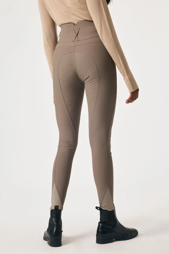 Charlotte Women´s High Waist Full Grip Breeches Dark Truffle 10