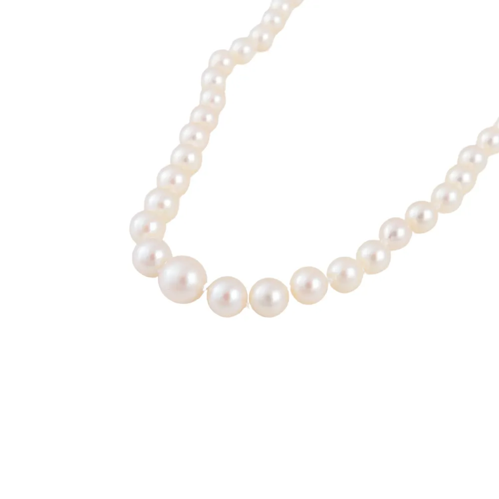 Cultured pearl necklace 19th century clasp