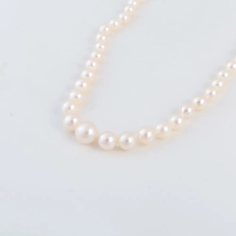 Cultured pearl necklace 19th century clasp