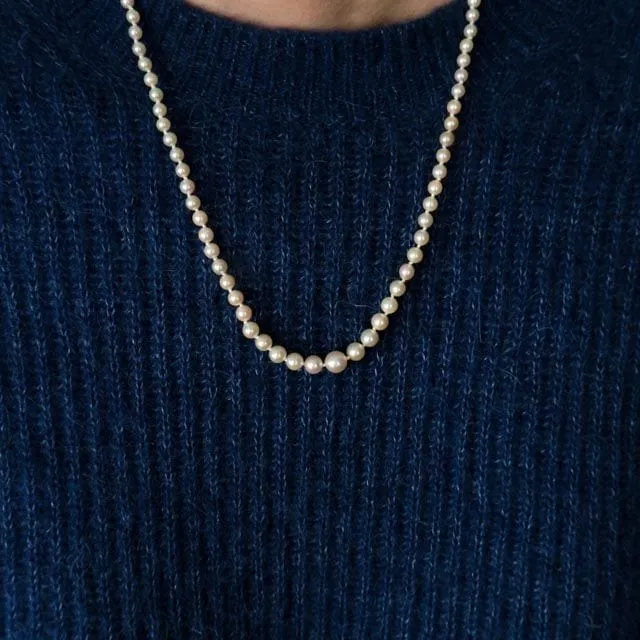 Cultured pearl necklace 19th century clasp