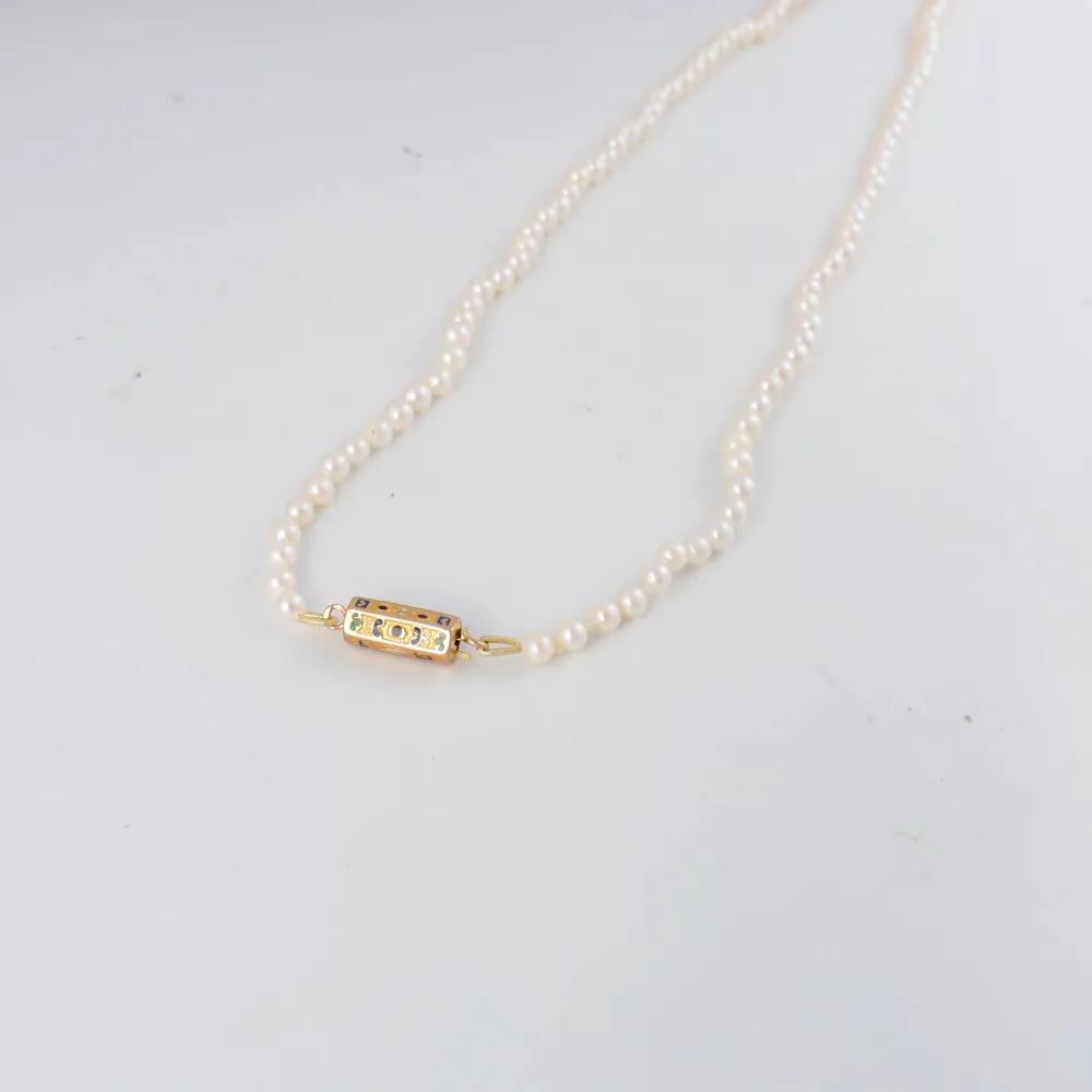 Cultured pearl necklace 19th century clasp