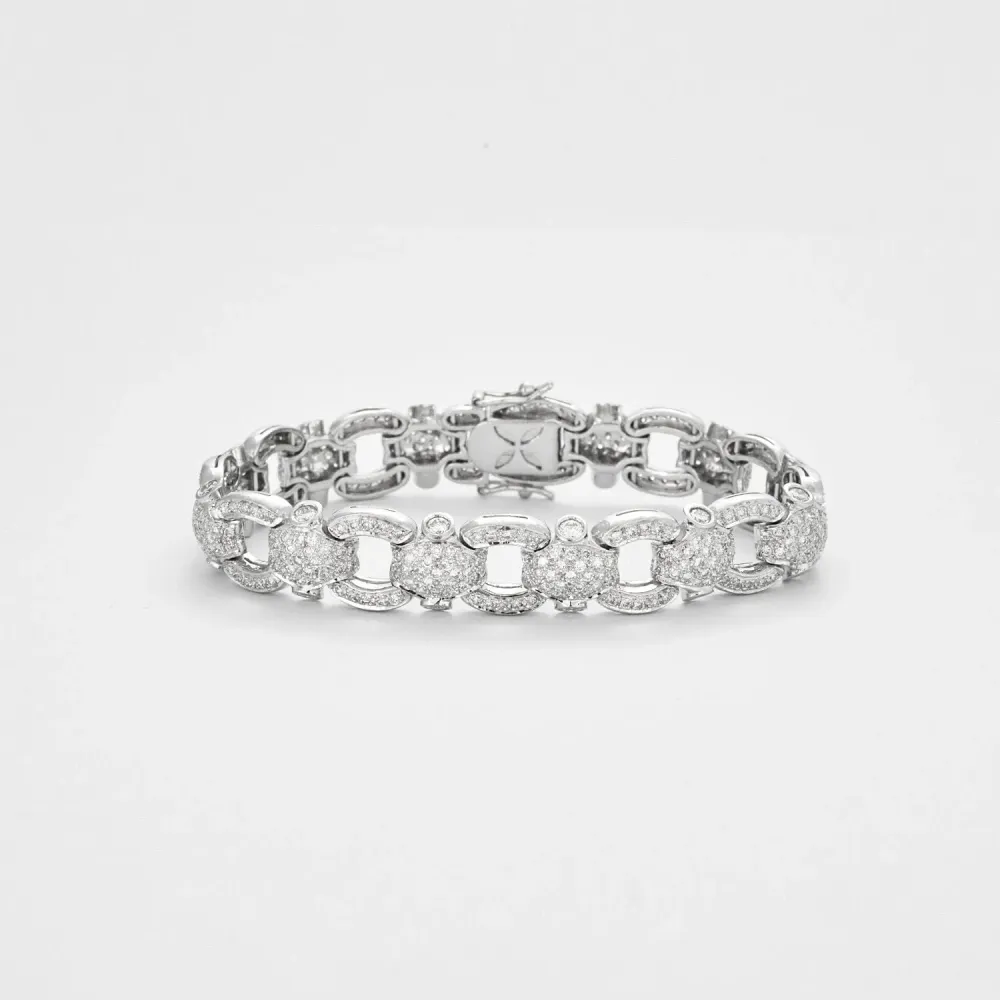 Diamond Pave Chain Bracelet Compatible met 48mm Pijpen
