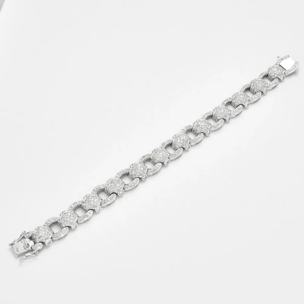 Diamond Pave Chain Bracelet Compatible met 48mm Pijpen