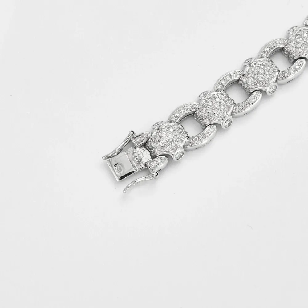 Diamond Pave Chain Bracelet Compatible met 48mm Pijpen