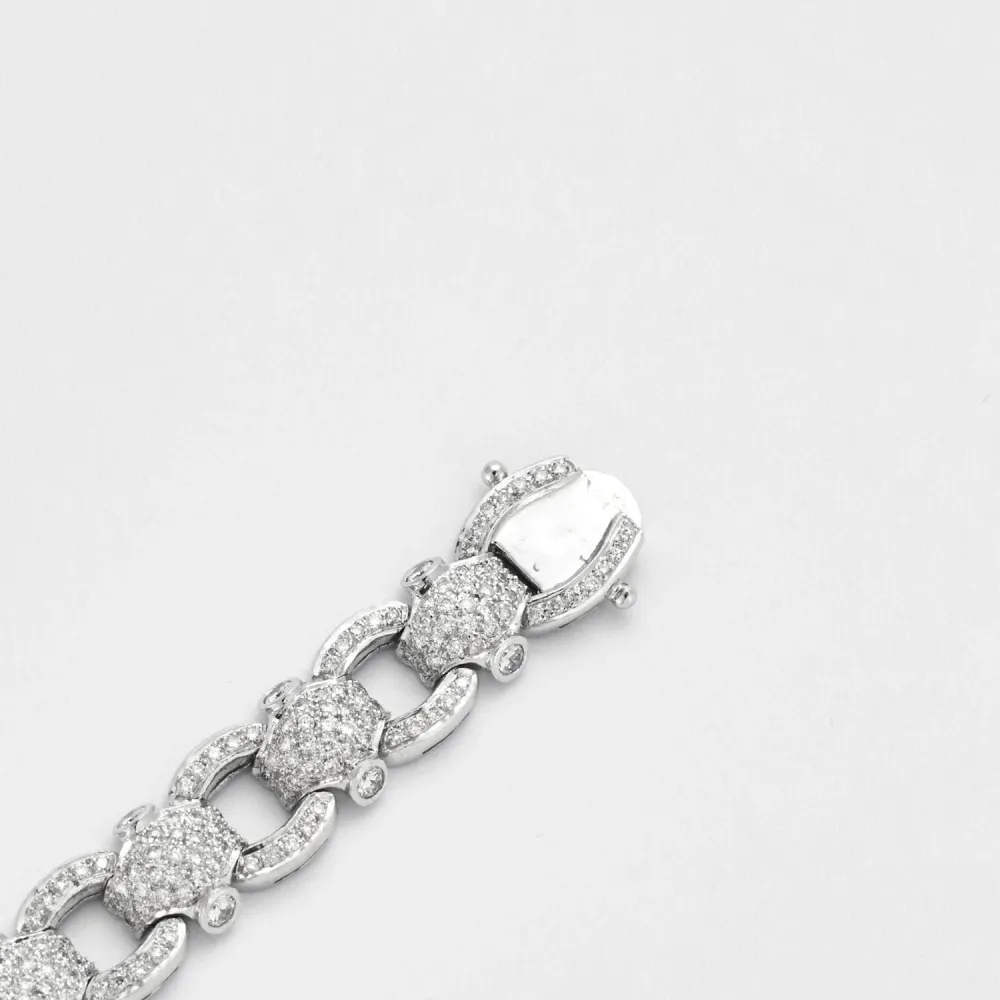 Diamond Pave Chain Bracelet Compatible met 48mm Pijpen
