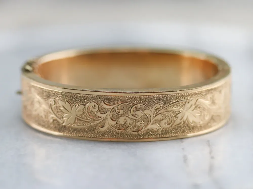 Engraved Ivy Vine Gold-Fill Bracelet