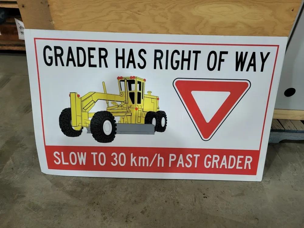 48" x 30" Grader Has Right Way Sign met CE-Keurmerk