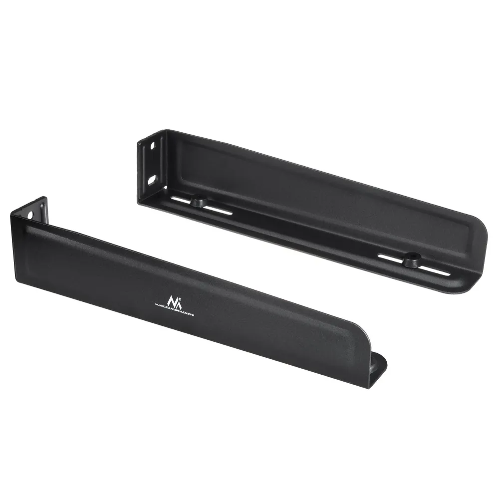 Maclean - Universele muurbevestigingsbeugels voor magnetron tot 35 kg- Zwart - voor 2 inch Pijpen