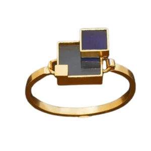 OEM Kwaliteit Bracelet gold metaal and light blue and dark blue plexis.