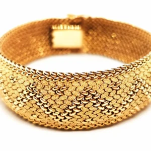 Polish mesh bracelet Yellow gold