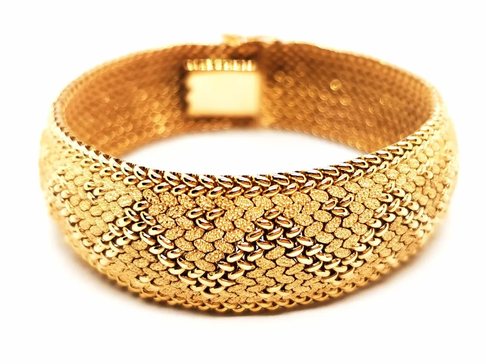 Polish mesh bracelet Yellow gold