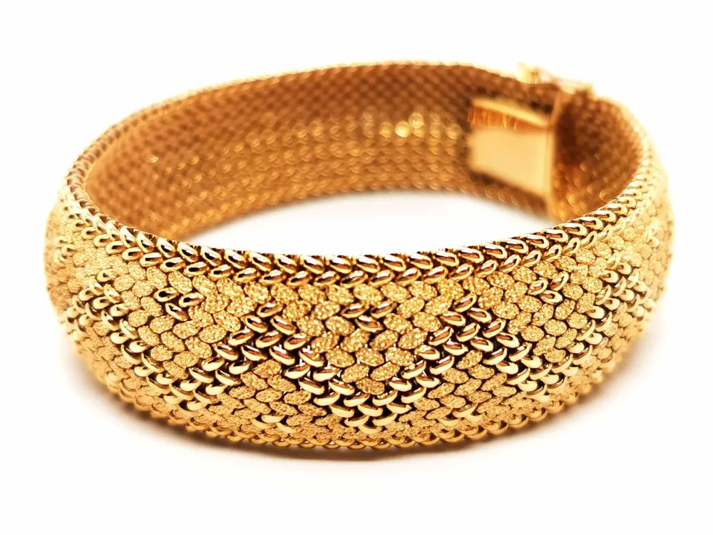 Polish mesh bracelet Yellow gold