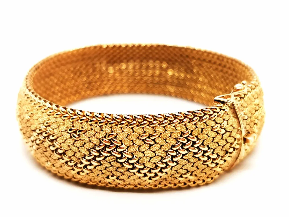 Polish mesh bracelet Yellow gold
