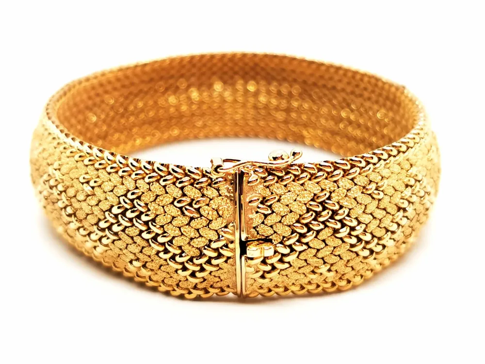 Polish mesh bracelet Yellow gold