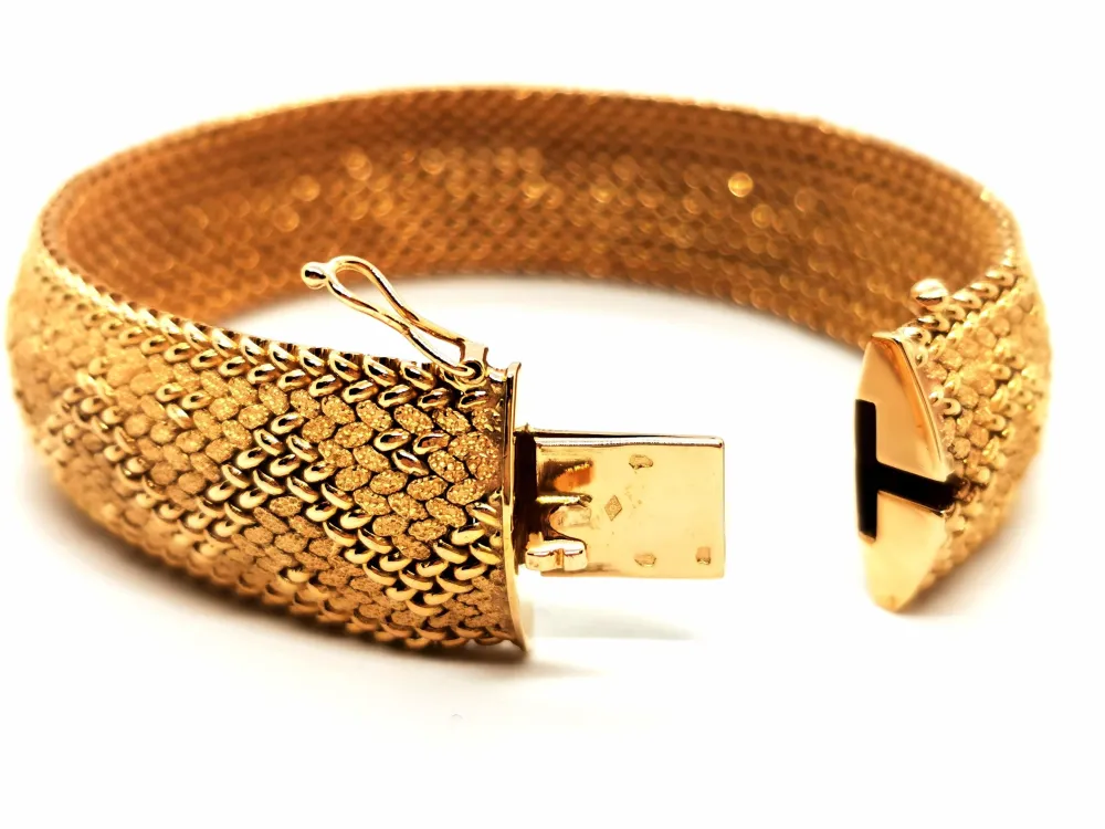 Polish mesh bracelet Yellow gold