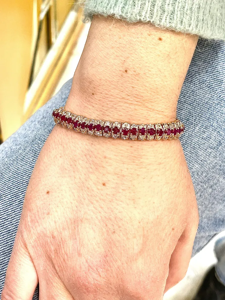 Vintage gold, ruby and diamond bracelet