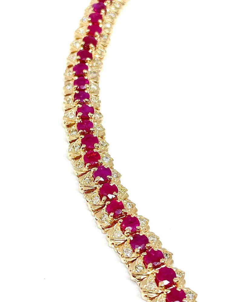 Vintage gold, ruby and diamond bracelet