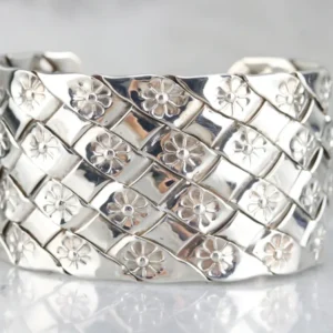 Wide Sterling Kwikzilver Cuff Bracelet