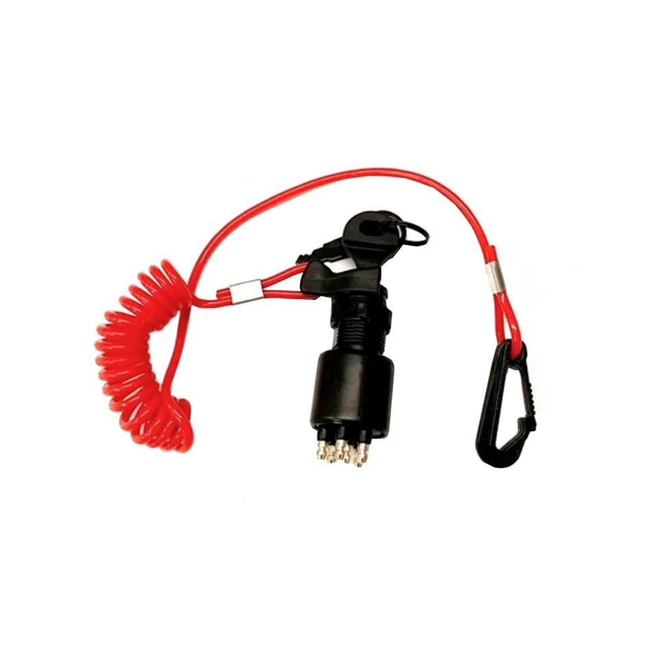 Industrieel Gecertificeerd Evinrude, Johnson, OMC Ignition Key Switch & Safety Lanyard - 5005801, 175974