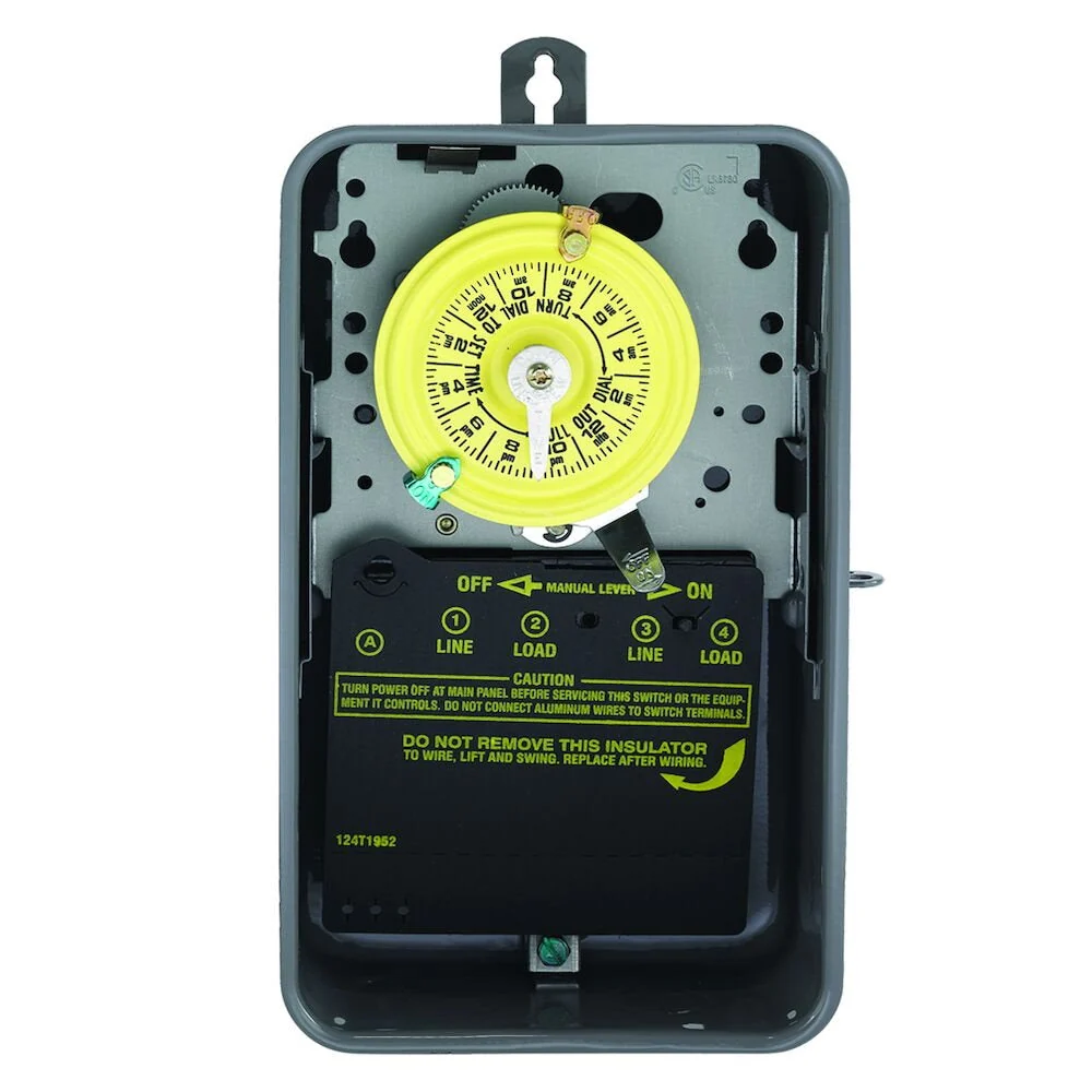 Industrieel Gecertificeerd Intermatic - T106R - 24-Hour Mechanical Time Switch, 208-277 VAC, Indoor/Outdoor Metaal Enclosure