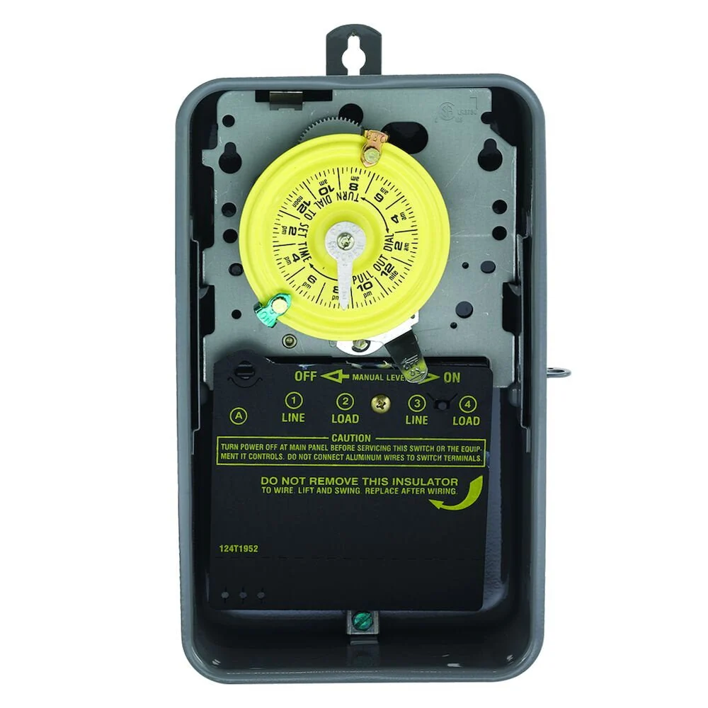Intermatic - T102R - 24-Hour Mechanical Time Switch, 208-277 VAC, Indoor/Outdoor Metaal Enclosure