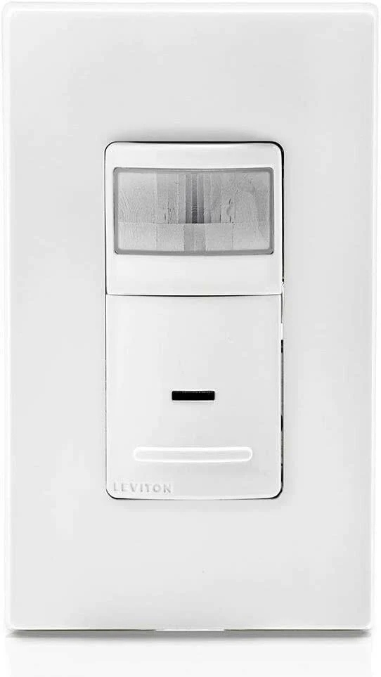 Leviton IPS06-1LW Decora Motion Sensor -Wall Switch, Auto-On, 5A, Solo Pole or 3-Way, White