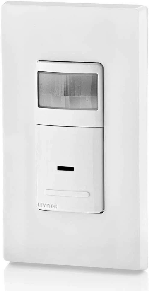 Leviton IPS06-1LW Decora Motion Sensor -Wall Switch, Auto-On, 5A, Solo Pole or 3-Way, White