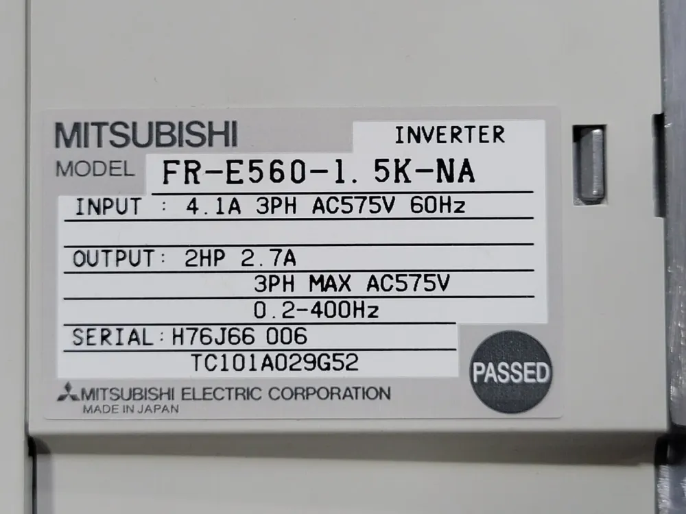 2 hp Variable Speed Drive FR-E560-1.5K-NA