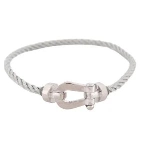 FRED bracelet force 10 mm shackle white goud steel cable t14
