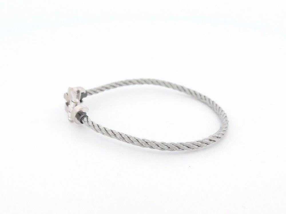 FRED bracelet force 10 mm shackle white goud steel cable t14