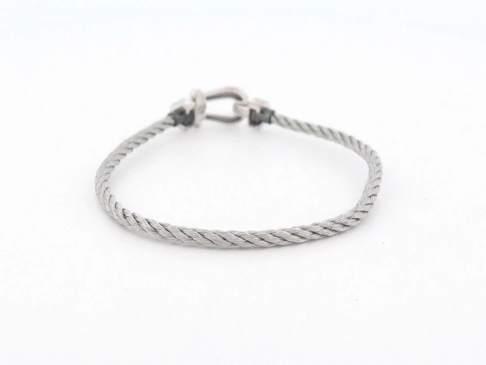 FRED bracelet force 10 mm shackle white goud steel cable t14