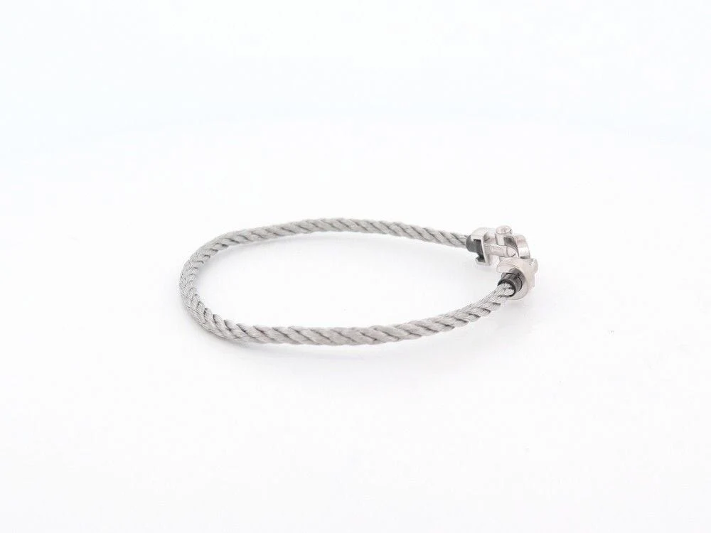 FRED bracelet force 10 mm shackle white goud steel cable t14