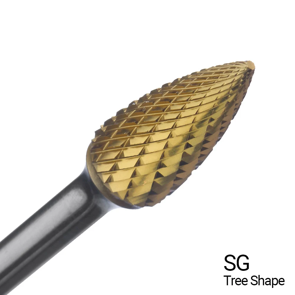 CHAMPION SG3 Tweeling Cut TiN Coated Carbide Bur (DIN 844)
