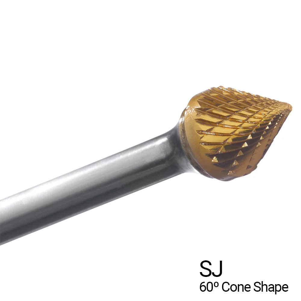 CHAMPION SJ1 Tweemaal Cut TiN Coated Carbide Bur 10mm schachtdiameter