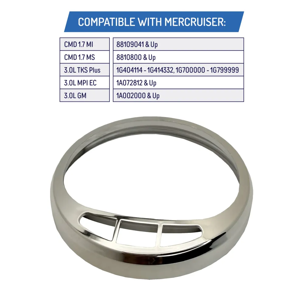 Chrome Bezel Mercury MerCruiser Tachometer MercMonitor, 88mm SC1000 - 8590743